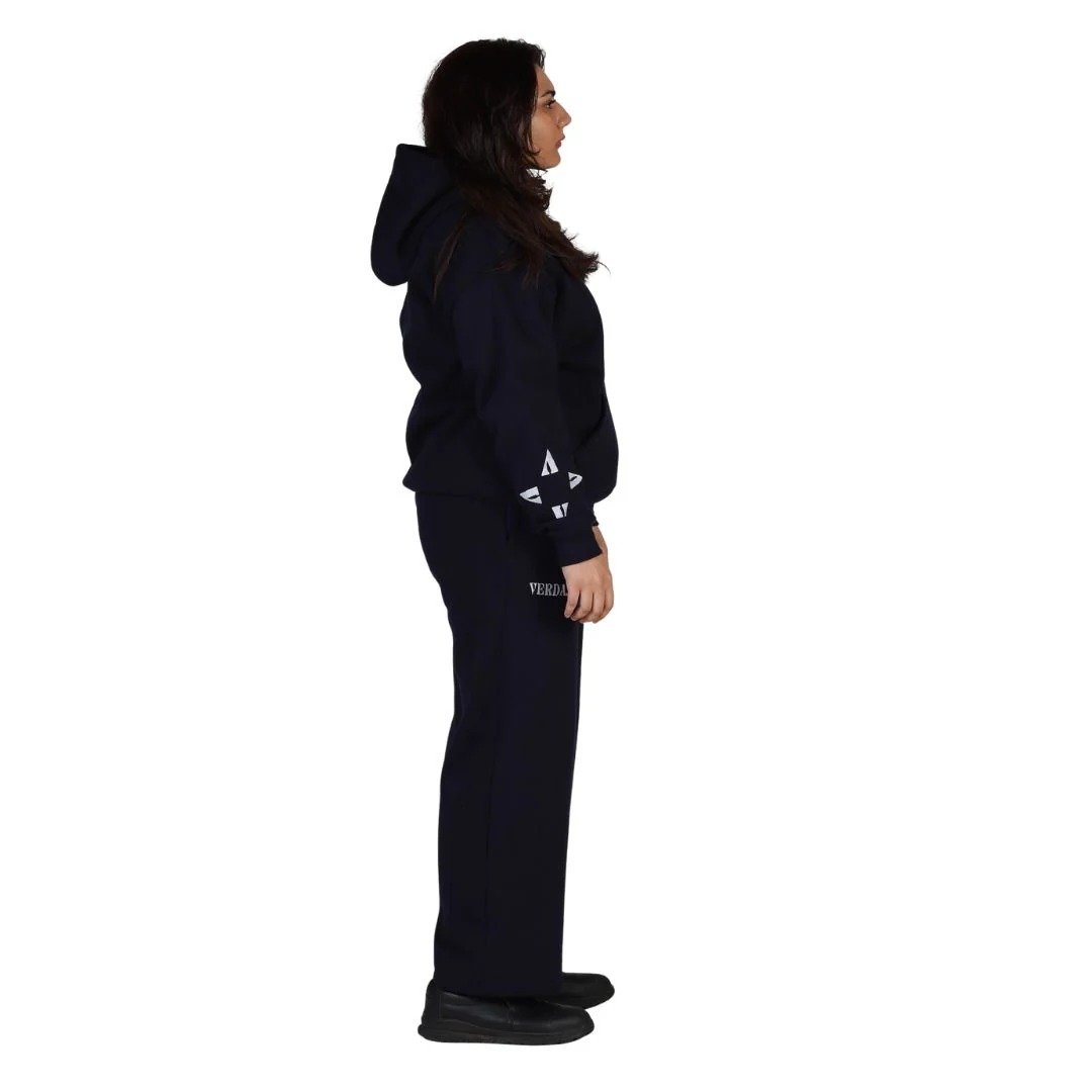Georose Navy Tracksuit | Premium Fleece Hoodie & Fleece Pant Set | Unisex Streetwear Outfit - Image 2